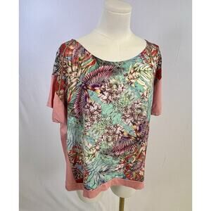 Vintage Custo Barcelona Multicolor Short Sleeve Top Women One Size Rare Graphic